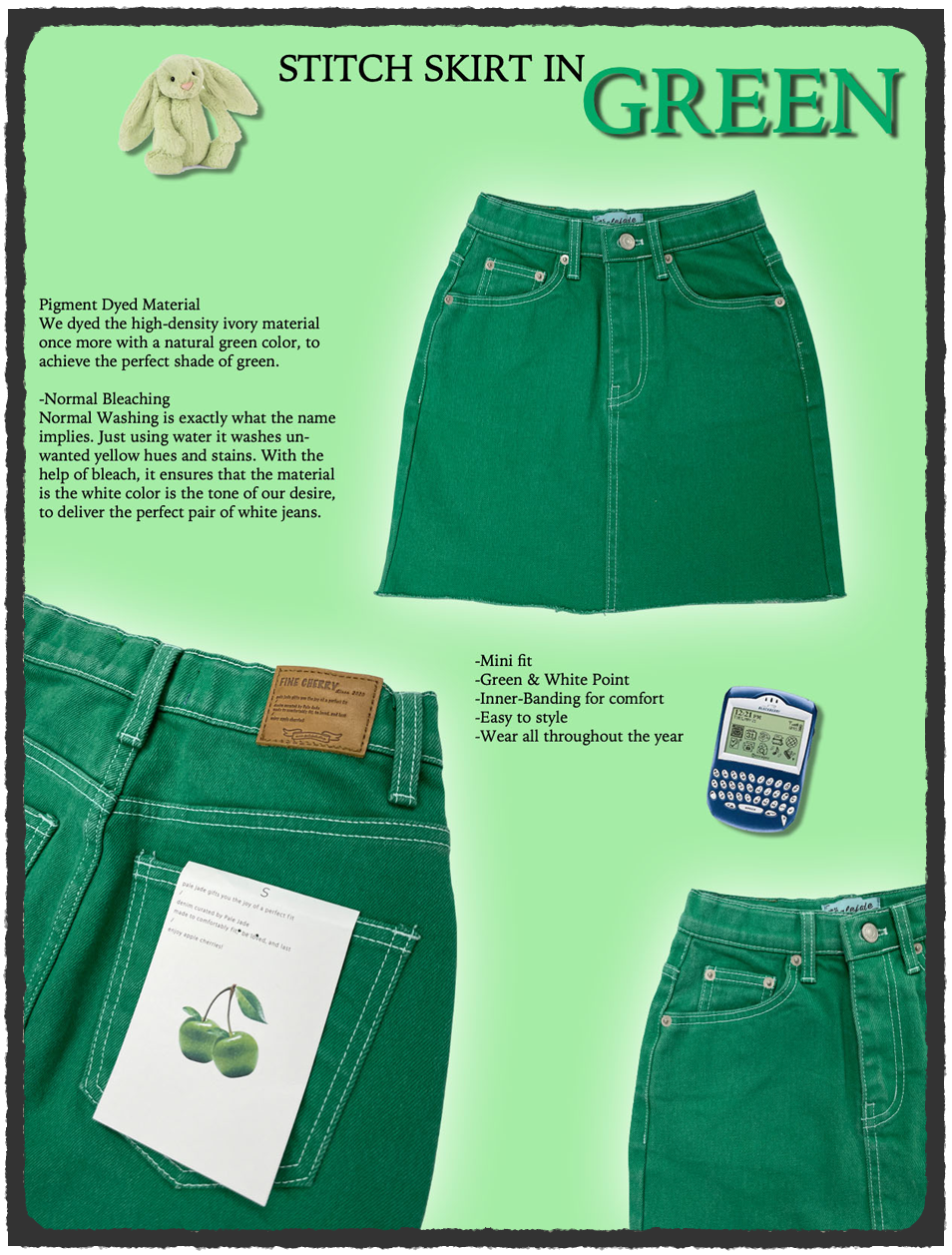 Stitch Skirt In GREEN