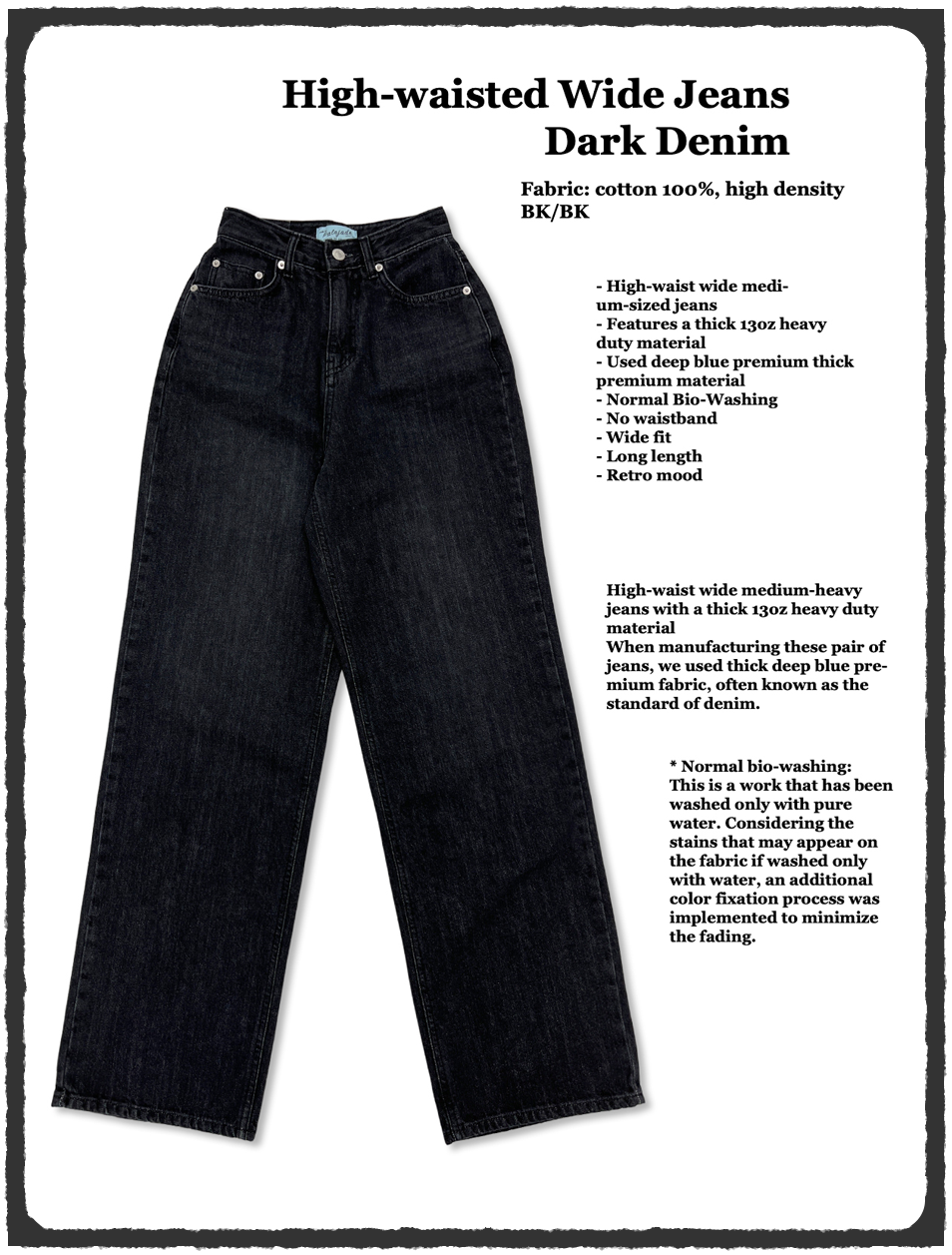 High-Waist Wide Jeans - Dark Denim