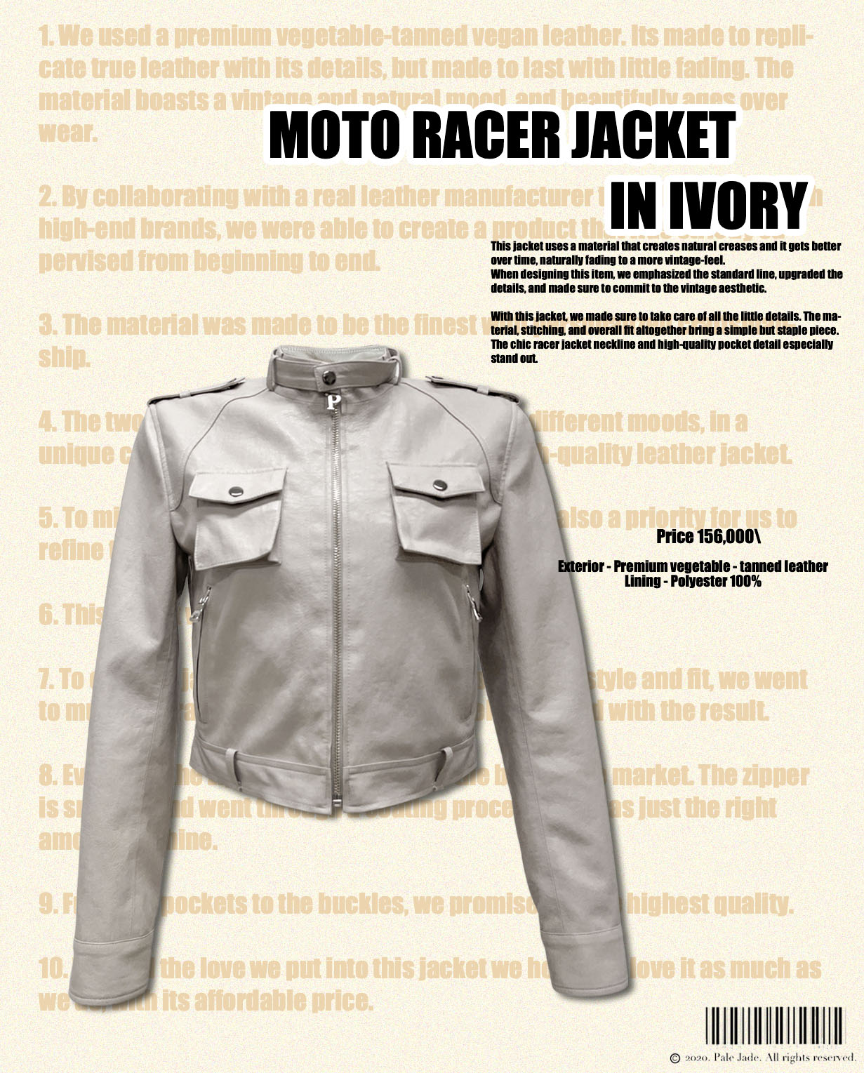 Moto Racer Jacket - Ivory
