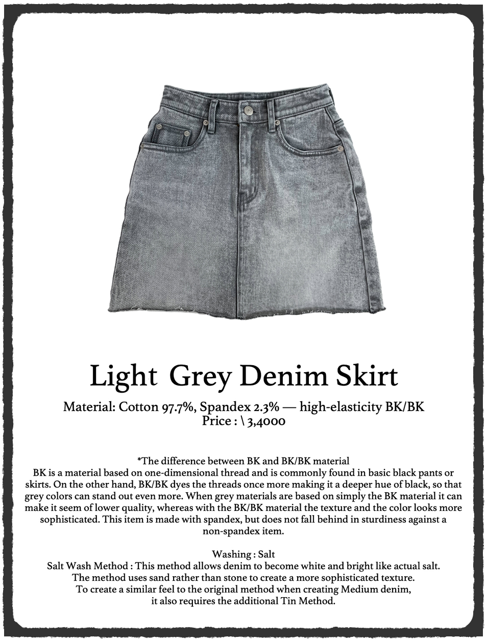 Grey Denim Skirt