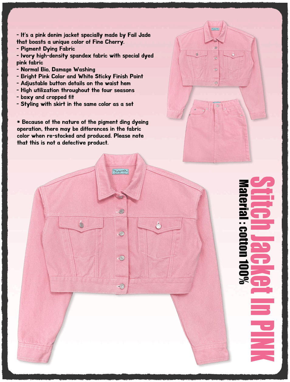 Stitch Jacket In Pink